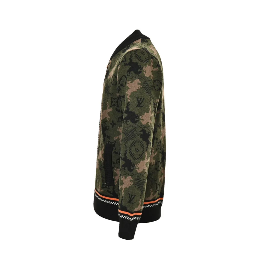 Louis Vuitton/Louis Vuitton 24Fw Western denim jacquard camouflage knitted jacket